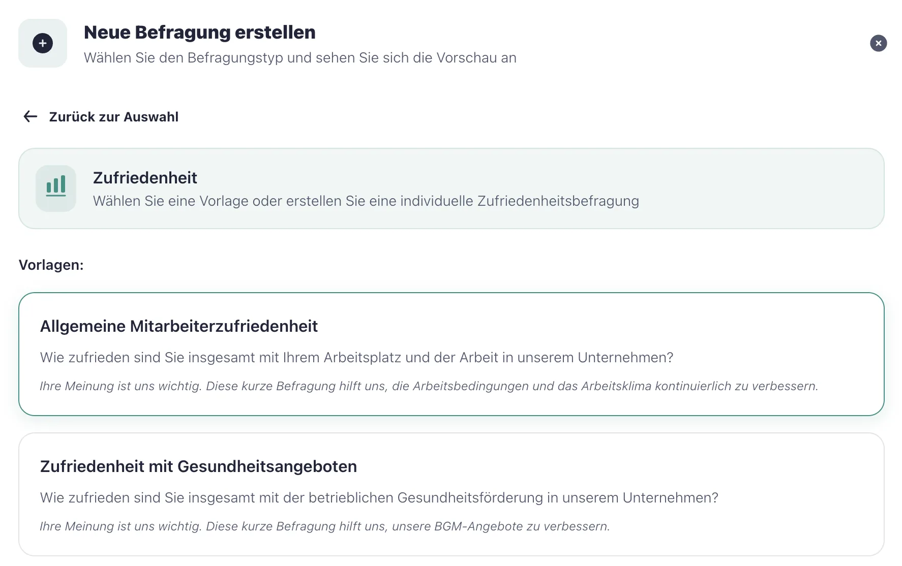 Planungs-Wizard Schritt 5 – Befragung aussteuern
